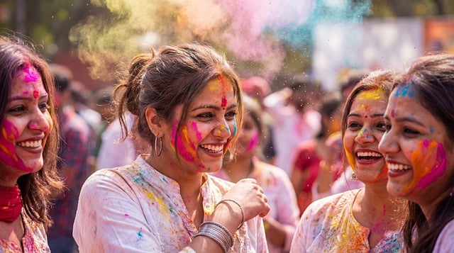 暮色轻笼的小角落：独处时与洒红节彩粉的温柔对谈