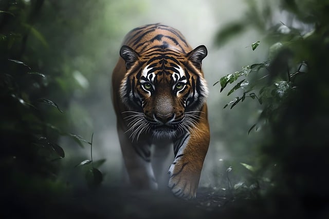 晨雾缠裹的热带丛林，我撞见那道穿透水汽的野生虎凝视