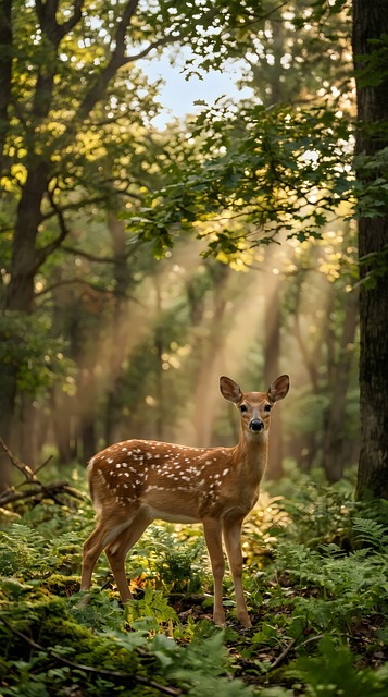 夏末林间偶遇幼鹿，后来想起时总裹着细碎日光