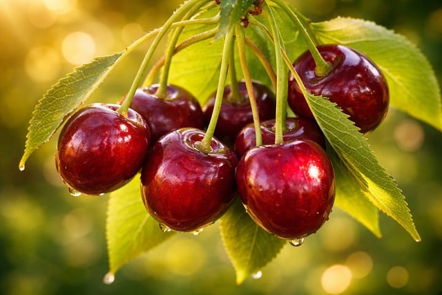 旧瓷碗盛着带露红樱，檐下藏着夏末的细碎时光旧痕