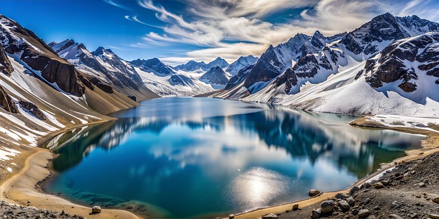 冬游高海拔湖山：无风雪后撞见镜面湖面的静谧时刻