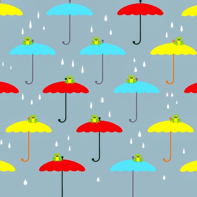 檐下积水洼雨后：雨蛙栖于伞状草叶的微距瞬间