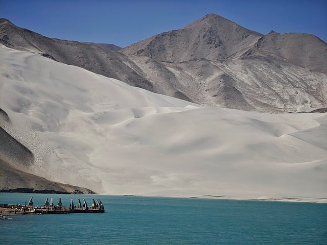 喀什喀喇昆仑冰湖：蓝冰雪影织就的清冷静物画面